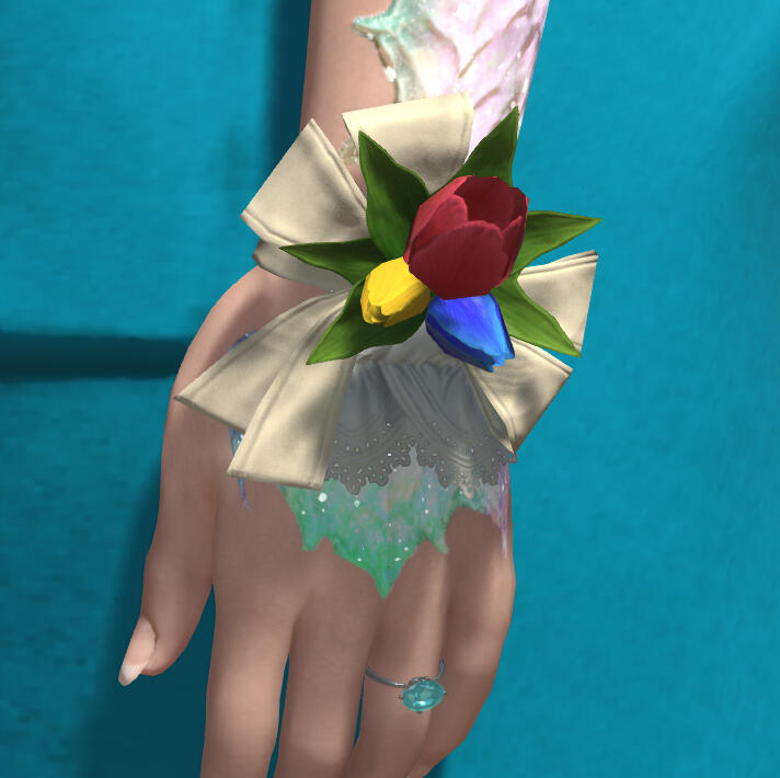 Rainbow Tulip Wrist Corsage