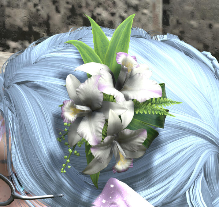 White Cattleya Hair Corsage