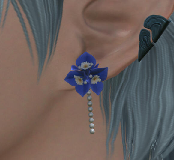 Blue Paperflower Earring