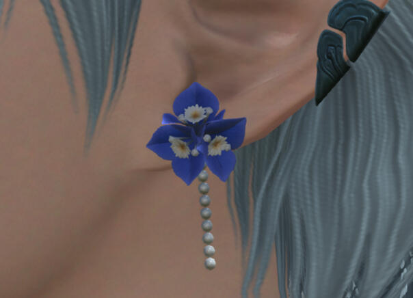 Blue Paperflower Earring