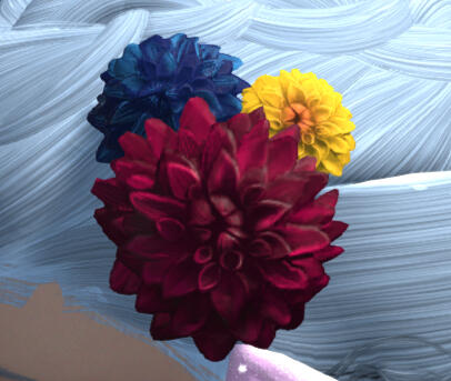 Rainbow Dahlia Hair Corsage